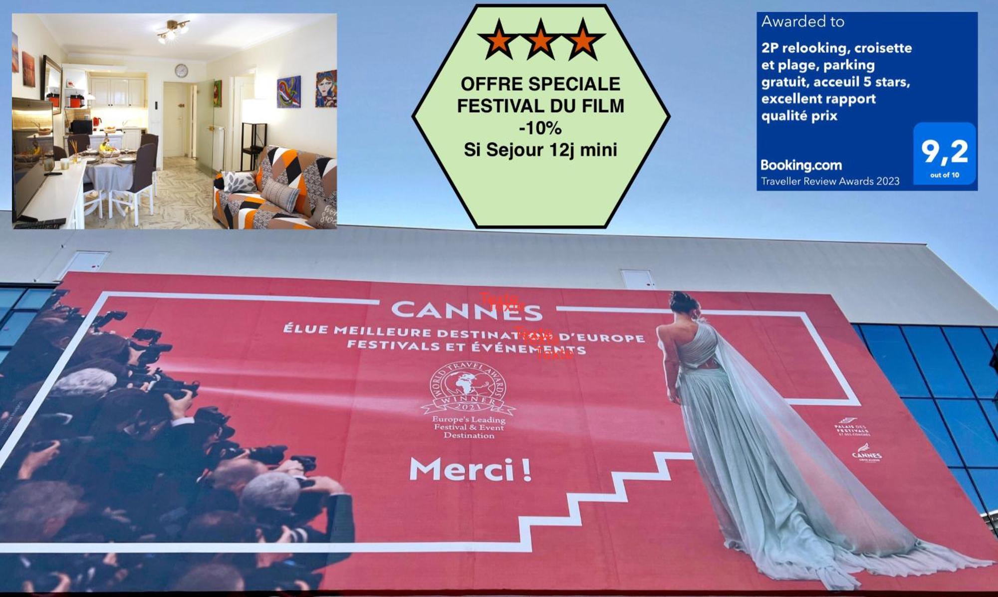 Offre Speciale Festival Film Si Sejour Superieur 12J , 2P Croisette, Grande Terrasse, Parking Gratuit, Calme, Accueil 5 Etoiles, Excellent Rapport Qualite-Prix Cannes Eksteriør billede